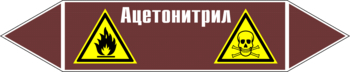 Маркировка трубопровода "ацетонитрил" (пленка, 358х74 мм) - Маркировка трубопроводов - Маркировки трубопроводов "ЖИДКОСТЬ" - . Магазин Znakstend.ru